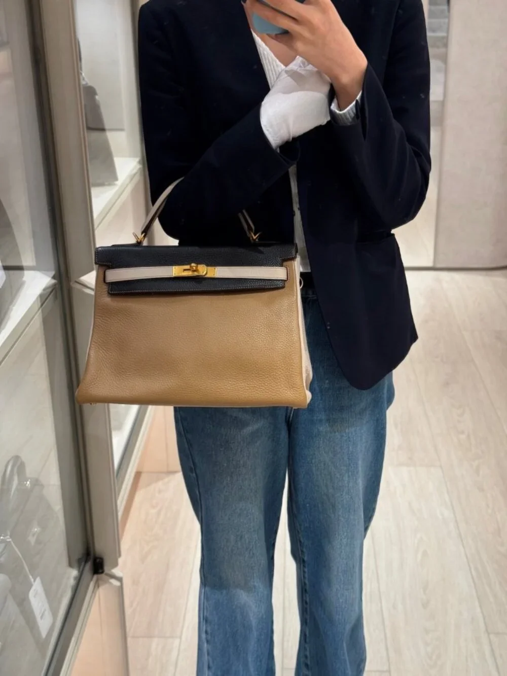 Authentic Limited Edition Hermes Tricolore Taurillon Clemence Kelly 32 Retourne - Picture 10 of 13